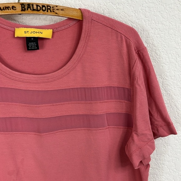 St John Sport Spring 2012 Mesh Panel Jersey Short Sleeve T Tee Shirt - Picture 1 of 9